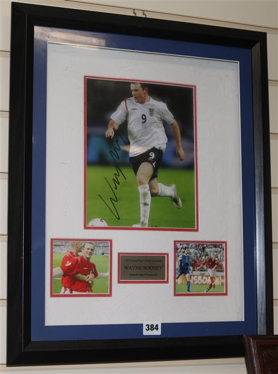 A signed Wayne Rooney photograph